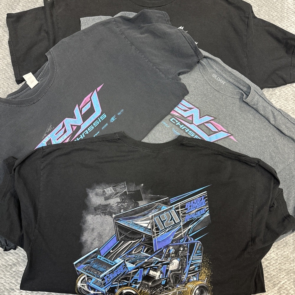 Lot 4 Racing Shirts Men's XL Sprint Car Dirt Track Wing Non Wing Apparel‎